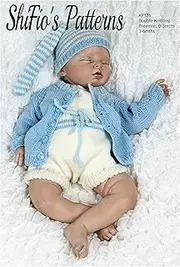 [ShiFio's Patterns] Knitting Pattern for Baby Cardigan, Dungaree Shorts and Wee Willie Winkie Hat, Baby Knitting Pattern, Premature, 0-3mths, 3-6mths, Double Knitting, KP176