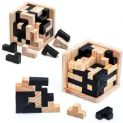 Wooden Cube Puzzle Letter 54T/54L Luban Locking Creative Educational Toy Brain IQ Mind Early Learning Game Gift Children