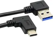 CY Reversible USB 3.1 Type C USB-C Angled to 90 Degree Right Angled USB 3.0 Cable for MacBook & Tablet & Mobile Phone 30cm