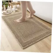 Waffle Bath-Mat, Absorbent Bath Mats for Bathroom Non Slip, Machine Washable