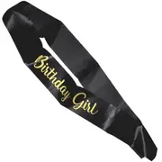 Black & Gold Birthday Girl Sash