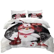 Cute Christmas Santa Letter Delivery Snowman Quilt Cover