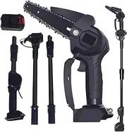 Detachable 2 in 1 Tree Saw Chain Saw Electric Pruning Saw, Cordless Pole Saw, 550W Rechargeable Telescopic Electric Chainsaw with Batteries & 1 Charger, for Tree Trimming, Wood Cutting