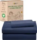 100% Organic Cotton Twin XL Sheet Set, Deep Pockets Percale Sheets, GOTS Certifi