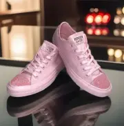 Converse Pink Glitter Toe Shoes Canvas Low Women 8.5 Chuck Taylor All Star Ox