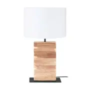 Contessore Table Lamp H625mm Black Steel Brown Wood - 39917N