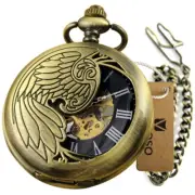 Vintage Pocket FOB Watch Roman No. Mechanical Hand winding Watches with Chain