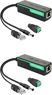 LINOVISION POE Splitter with DC12V 2A Output, 10/100Mbps Power Over Ethernet Splitter, IEEE802.3af/at POE to DC Power Supply for Security Cameras, Speaker, Wireless AP, VoIP Phone (2 Pack)
