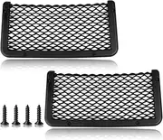 2 Pieces ABS Plastic Frame Automotive Cargo Nets Car Net Pocket Phone Car Mesh Net Holder RV Storage Boat Cargo Pocket Organizer Framed Mesh Net Pocket with Screws for Auto RV Net(9 x 4 Inch)