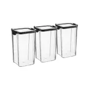 Argon Food Containers - 1.3 Litre - Black - Pack Of 3