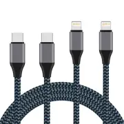 USB C to Lightning Cable 2Pack 2m6ft Nylon Braided MFi Certified iPhone Charger