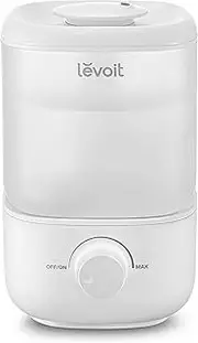LEVOIT Top Fill Humidifier for Bedroom, 2.5L Tank for Large Room, Easy to Fill and Clean, 26dB Quiet Air Humidifier for Home, Baby, Nursery and