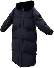 [nichangyuyi] Korean version knee length loose down jacket solid color down coat