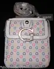 GUESS Marciano Primary Messenger Crossbody Hip Bag Purse White Multi Color G New