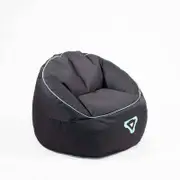 Laser Gaming Fabric Bean Bag with Headphone Strap and Side Pocket Black