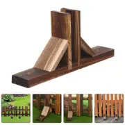 3 Pcs Lawn Picket Fence Garden Bases Solid Wood Baby Fencing for