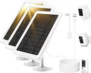 5W Solar Panel for Ring Cameras, Compatible with Spotlight Cam Plus/Pro (Battery) and Stick Up Cam/Pro Battery and Spotlight Cam Battery, 10ft Cable-3Pack (with DC to Type-C Plug Adapter)
