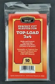 Perfect Fit Sleeves for 3x4 Toploaders 20pt-60pt: 50 100 200 500 1000 2500 Case