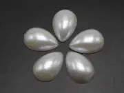 200 Pure White Tear Drop Half Pearl Bead 10X14mm Flat Back Cabachons Scrapbook