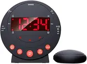 Loud Alarm Clock with Bed Shaker Vibrating Alarm Clock with Flash Light Brightness Adjustable Snooze Dual Alarm Setting USB Charger Port LED Digital Display for Heavy Sleepers Adults Kids Teenager