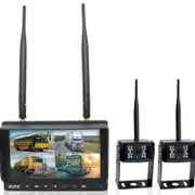 Elinz Wireless 7" Quad Monitor DVR 2x Reversing Camera Package