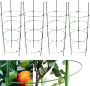 Adjustable Tomato Plant Support Cages 36 inches Garden Cucumber Trellis, Stake with 4 Adjustable Support Rings for Vegetables，Flowers，Fruit，Rose Vine Climbing Plants （4 Pack ）