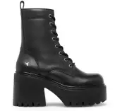 Windsor Smith Womens Black Platform Boots Leather Chelsea Ankle Punk -Totally