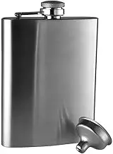 Avanti Classic Satin Finish Hip Flask with Funnel, 236ml, Silver