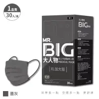 在飛比找博客來優惠-【匠心】MR.BIG 大人物 成人平面醫用口罩,墨灰 - 3