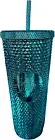 Starbucks 2023 Blue Chrome Studded Venti 24oz Tumbler with Straw
