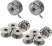 2 Bobbin Case and 8 Metal Bobbins - Will Fit Singer, Brother, Janome, Toyota, New Home & More Domestic Sewing Machines
