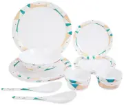Melamine 16 Piece Dinner Set - Elegant Multicolour Design Dinnerwear