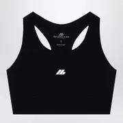 [Balenciaga] Black Activewear Sleeveless Top In Matt Nylon Blend M Black