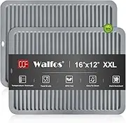 Walfos Large Silicone Trivet 16x12 Inch, Hot Pads for Kitchen, Heat Resistant Pot Holders Trivets for Hot Dishes, Hot Pots and Pans, Quartz Countertops, Gray, 2 Pack