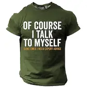 Men's Graphic Letter T Shirt Short Sleeve T shirt 3D Print Crew Neck Shirt Daily Designer Retro Vintage Sports Outdoor Holiday Going out Black Army Green Dark