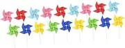 Abaodam 18Pcs Windmill Cake Toppers Cake Decoration Fun Picks for Birthdays Showers and Celebrations Mixed Styles for Festive Desserts
