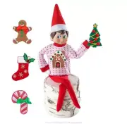 The Elf on the Shelf Sweater Set - One Sweater with 5 Attachable Decals