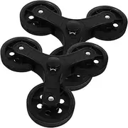 GAROZATION 2pcs Cart Accessories Shopping Swivel Stair Trolleys Caster Trolley Triangle Heavy Spare Wheels with Large - Climbing Shopping Key Tri-Wheels Repair Plastic Black