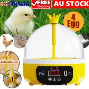4 Eggs Digital Egg Incubator LED Automatic Turning Chicken Duck Poultry