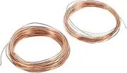 uxcell 32.8Feet Solid Bare Copper Wire, 15/23 Gauge 99.9% Pure Copper Wire 1.5/0.6mm Soft Beading Wire Metal Plant Stem Ties for Jewelry Craft 2 Rolls