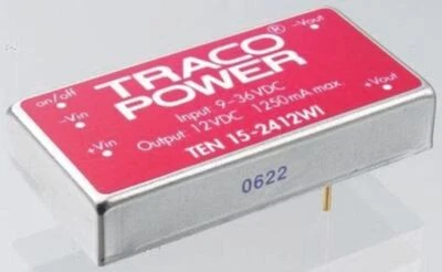 1 x TRACOPOWER TEN 15WI 15W Isolated DC-DC Converter Through Hole, Vin 18 â?? 75