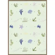 Rayell Wood Framed Kids Wall Hanging Artwork Decor Pacific Sage Green 50x70cm