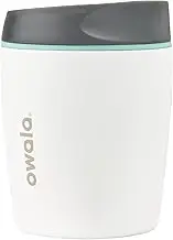 Owala SmoothSip Insulated Stainless Steel Coffee Tumbler, Reusable Iced Coffee Cup, Hot Coffee Travel Mug, BPA Free, 10 oz, White (Cloudscape)