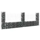 U-shape Gabion Basket with 3 Posts Iron 260x20x100 cm vidaXL