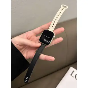 新款細拼色真皮質 小米錶帶 真皮錶帶 錶帶+保護殼 適用小米手錶超值版/Redmi 手錶 2 Lite手錶帶男女高級