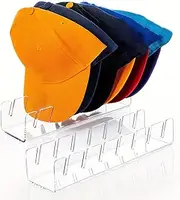 2PC Hat Organiser，Acrylic Hat Rack，No Install Hat Storage Hat Holder For 14 Baseball Caps Suitable for Bedroom, Wardrobe, Dressing Table