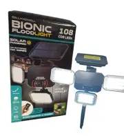 Bionic flood light 108 cob leds solar powered no batteries no wires