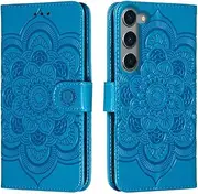 shingtomua for Samsung Galaxy S23 (Only) Case Wallet with Card Holder Kickstand Magnetic Soft Leather Flip Fold Case for Samsung S23 Cover (Blue)