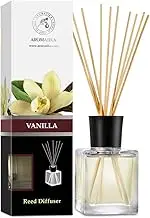 Reed Diffuser with Natural Essential Oil Vanilla 200ml - Scented Reed Diffuser - Gift Set with Bamboo Sticks - Best for Aromatherapy - SPA - Home - Office - Fitness Club