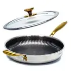 Hybrid Non Stick 12 inch Frying Pan with Lid, Stay-Cool Handle, PFOA-Free